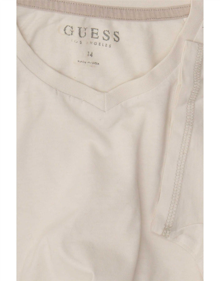 Guess T-shirt grafica da donna Top UK 14 Medium White