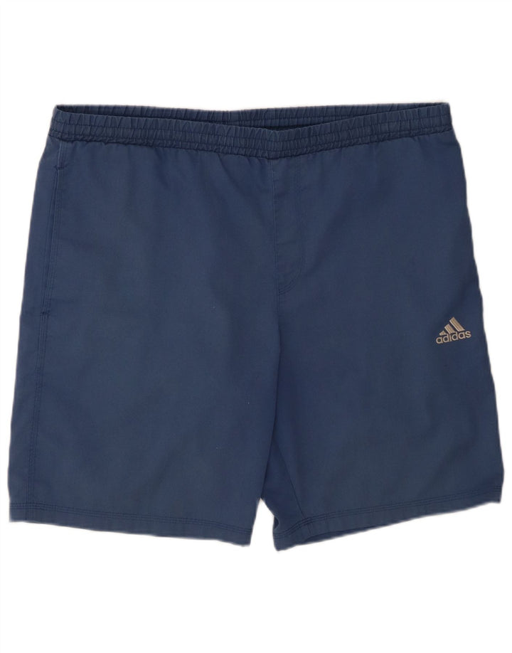 Pantaloncini sportivi da uomo Adidas medi in poliestere blu navy
