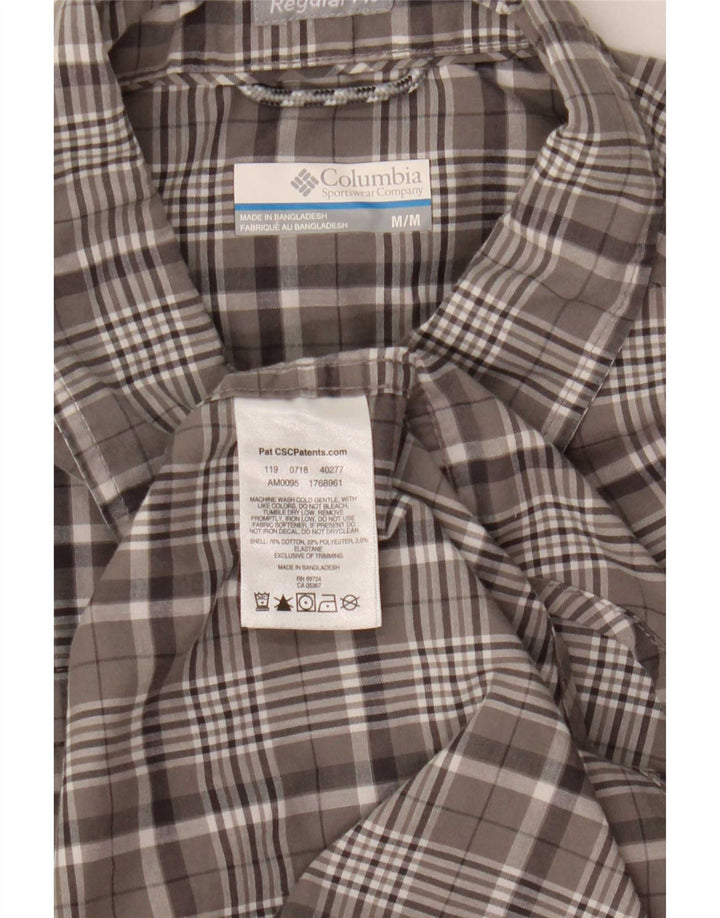 Camicia a maniche corte da uomo Columbia in cotone a quadri grigio medio