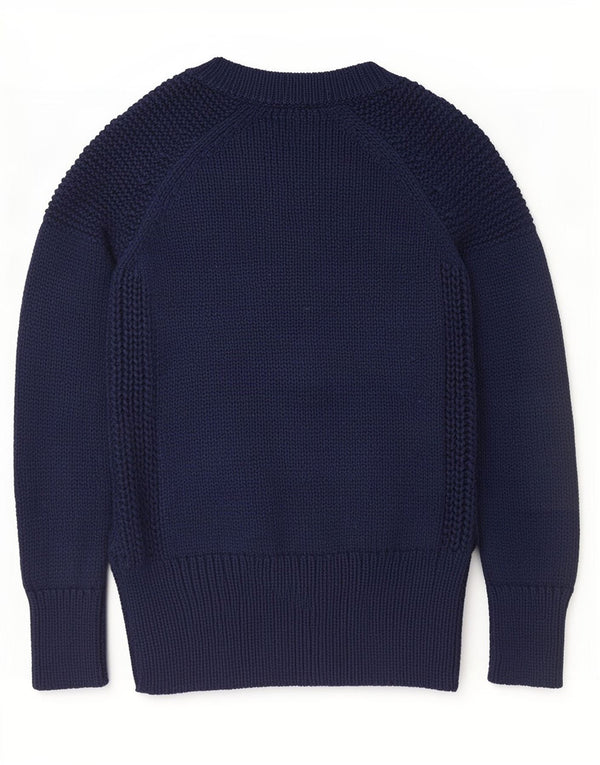 Maglione Zara da donna con scollo a V UK 10 piccolo cotone blu navy