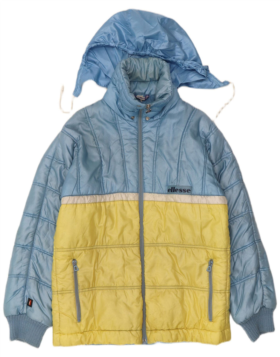 Giacca imbottita con cappuccio da uomo Ellesse UK 38 Nylon color block blu medio