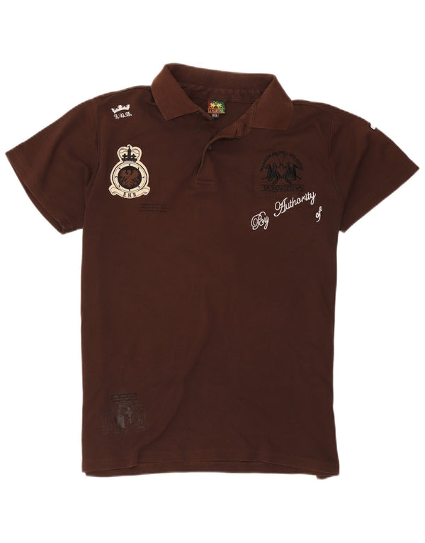 Polo grafica da uomo La Martina 2XL cotone marrone