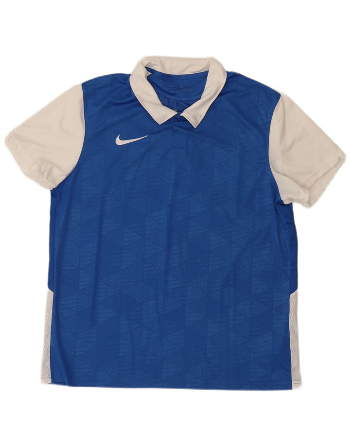 Polo NIKE da uomo XL blu in poliestere color block