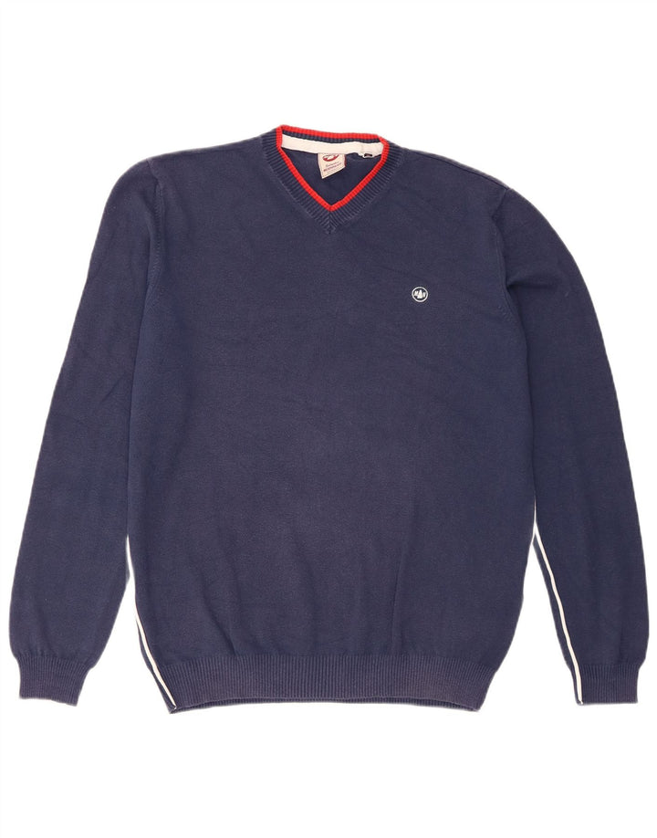 Murphy & Nye Maglione da uomo con scollo a V Sailmakers Grande cotone blu navy