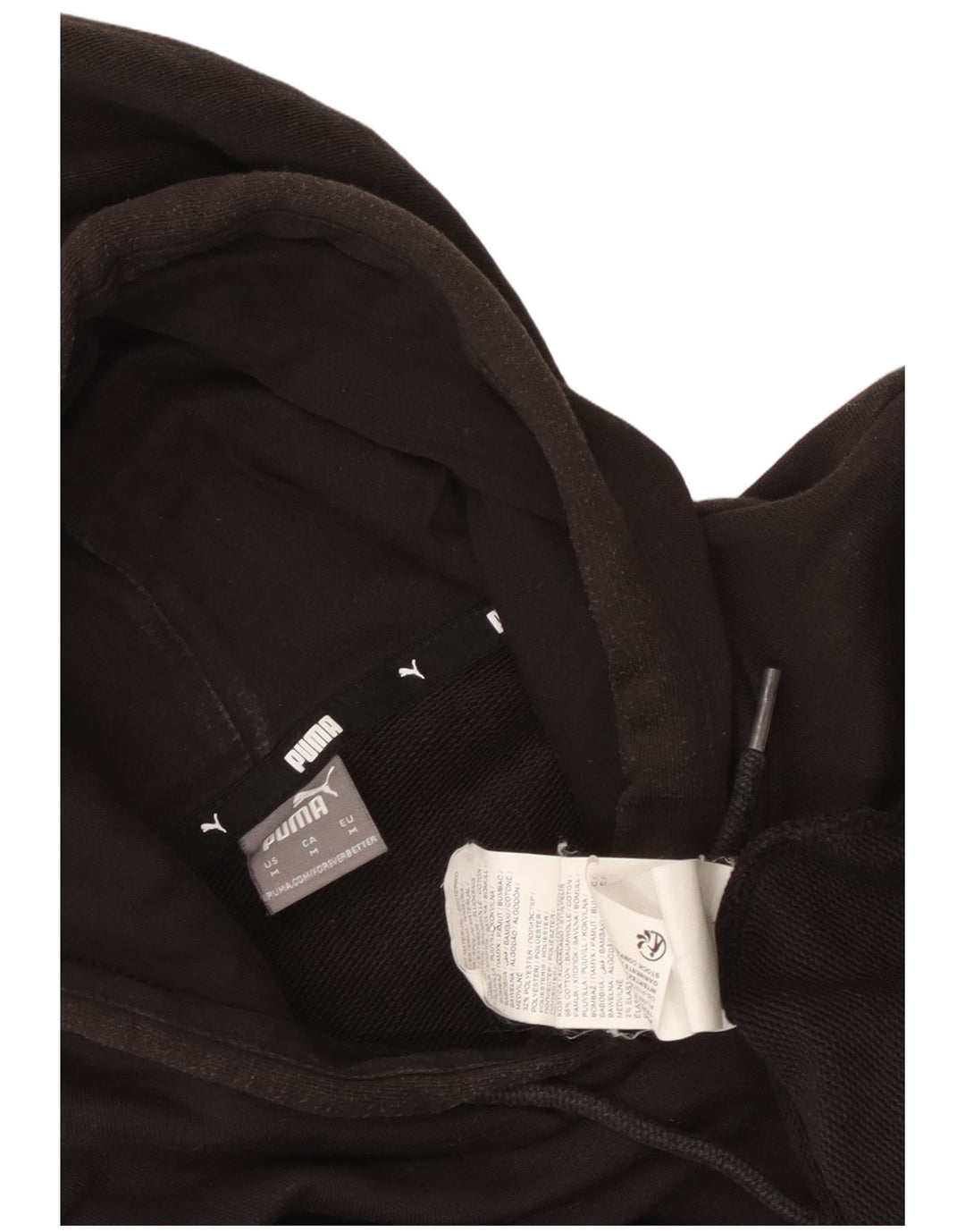 Felpa con cappuccio da donna Puma UK 12 Medium Black Cotton