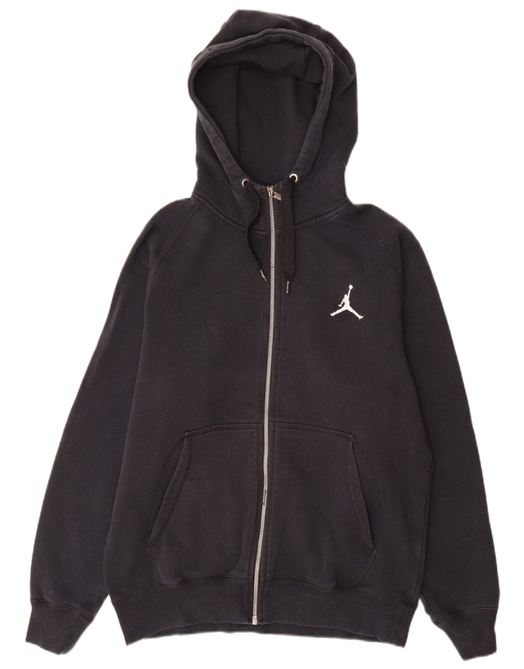 Felpa con cappuccio e zip Jordan da uomo in cotone nero medio