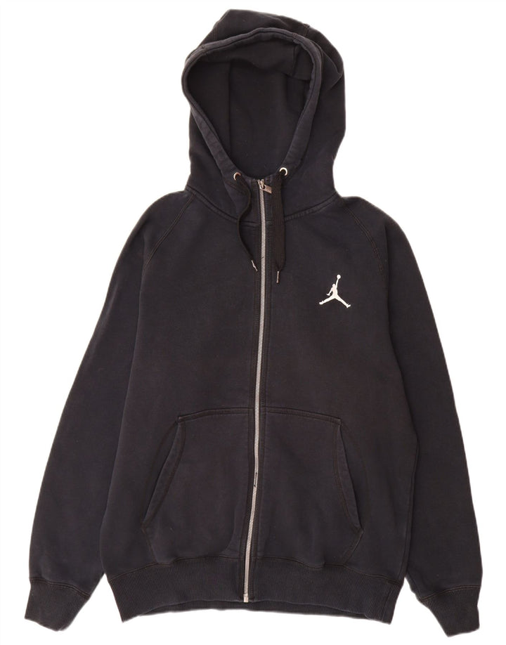 Felpa con cappuccio e zip Jordan da uomo in cotone nero medio