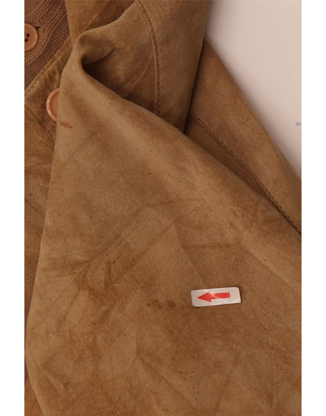 Giubbotto bomber in pelle scamosciata vintage da uomo EU 48 in pelle beige media