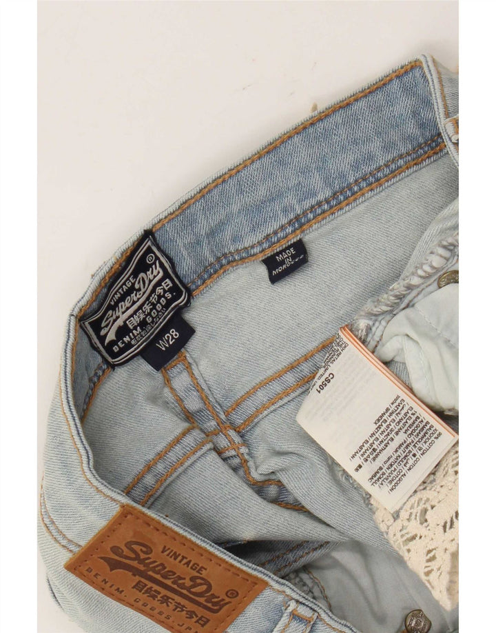 Pantaloncini di jeans da donna Superdry W28 cotone blu medio