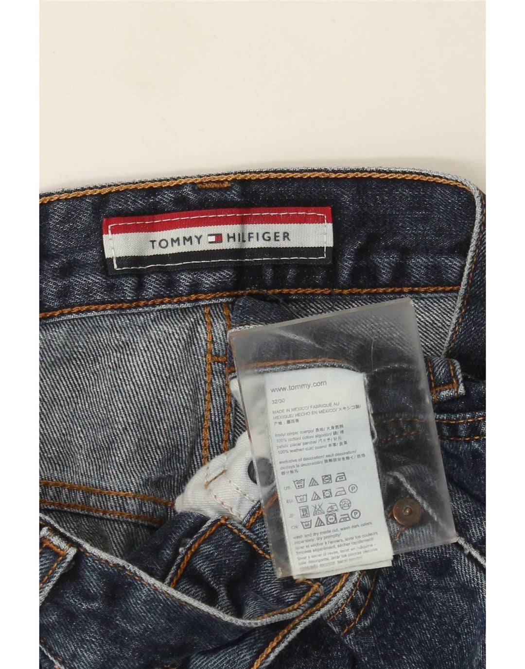 Jeans dritti da uomo Tommy Hilfiger W32 L30 cotone blu