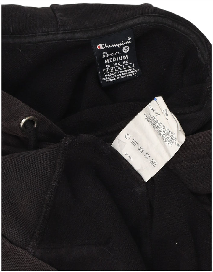 Maglione con cappuccio grafico da uomo Champion in cotone nero medio