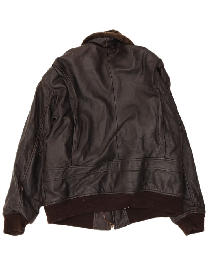 Giacca in pelle vintage da uomo UK 42 XL in pelle marrone