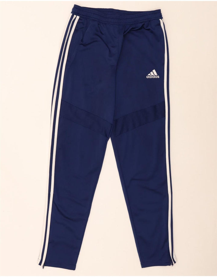 Pantaloni della tuta da ragazzo Adidas 15-16 anni in poliestere blu navy