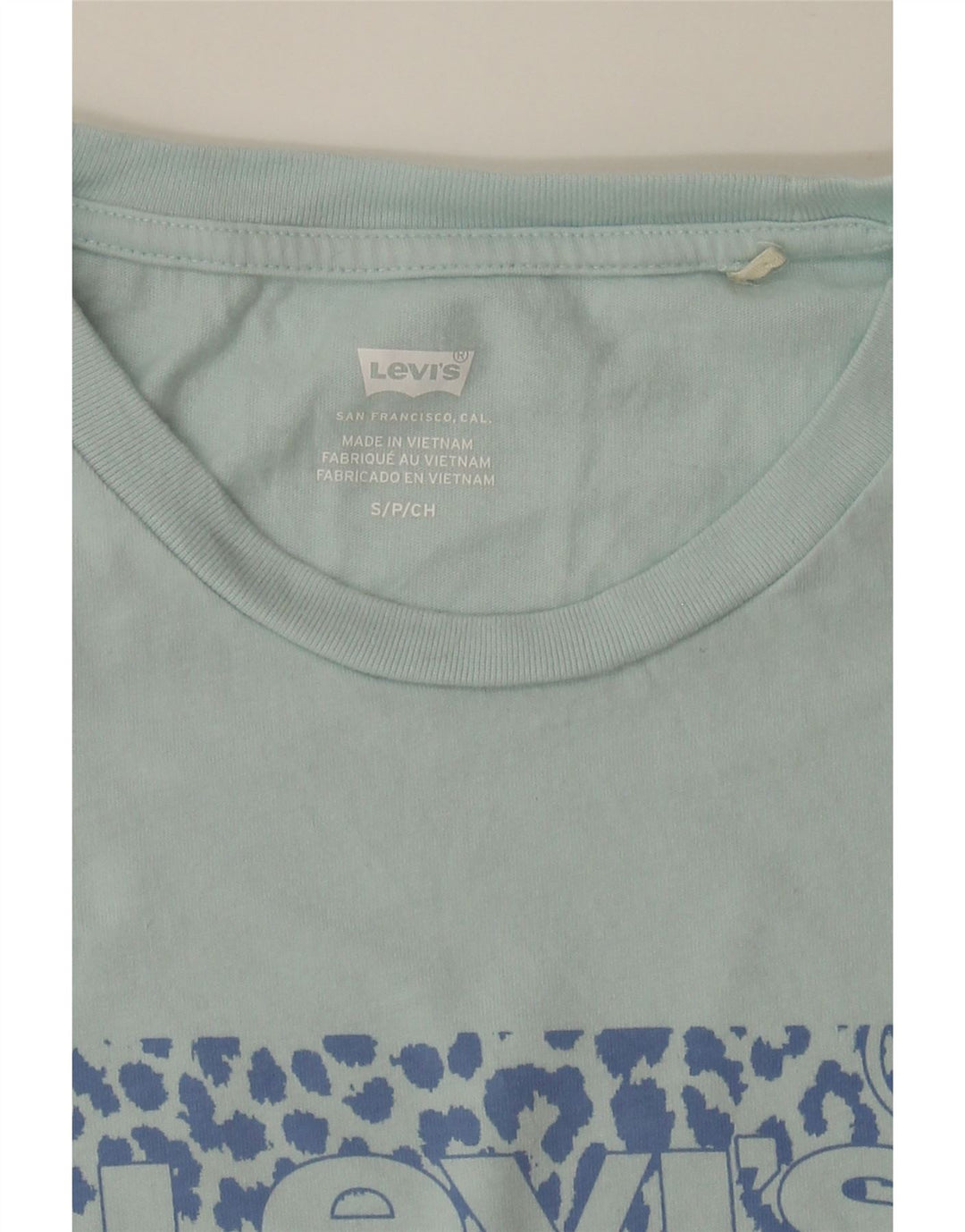 LEVI'S Womens Graphic T-Shirt Top UK 10 Small Blue Cotton Vintage Levi's and Second-Hand Levi's from Messina Hembry 