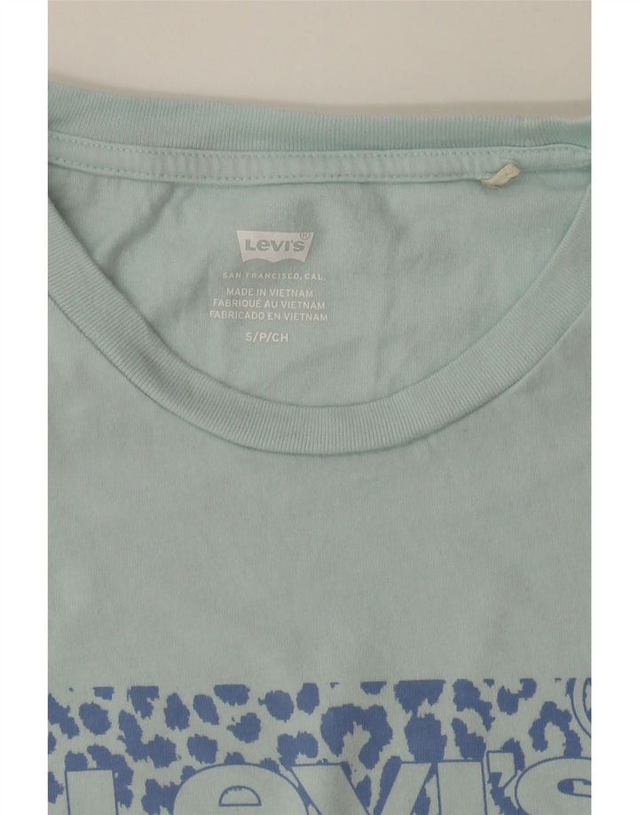LEVI'S Womens Graphic T-Shirt Top UK 10 Small Blue Cotton Vintage Levi's and Second-Hand Levi's from Messina Hembry 