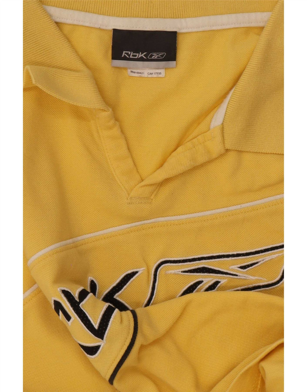Polo grafica da uomo Reebok grande in cotone giallo
