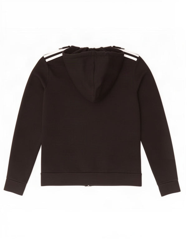Felpa con cappuccio e zip da donna Adidas UK 4/6 XS cotone nero