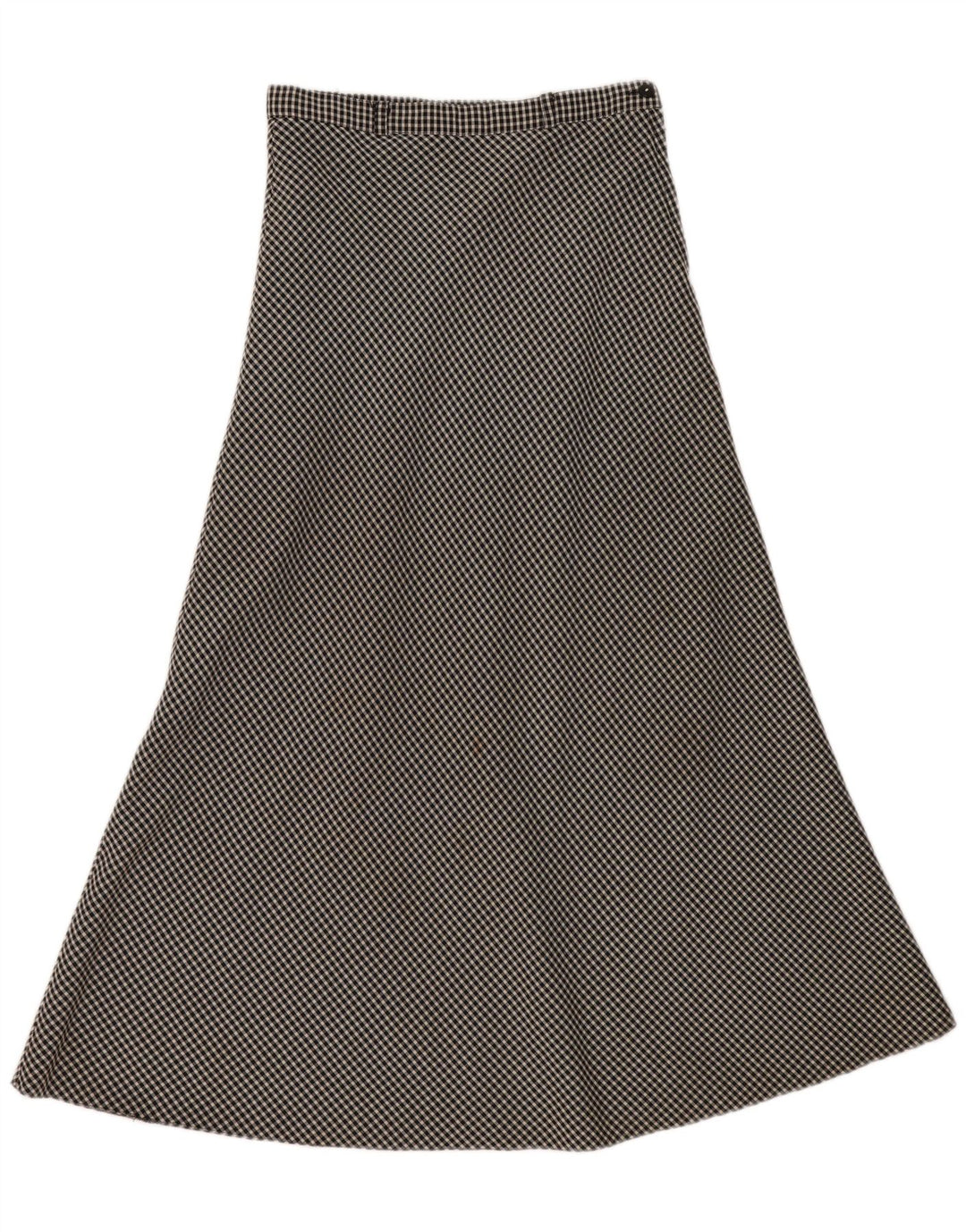 Gonna longuette da donna vintage EU 40 media W30 a quadretti neri