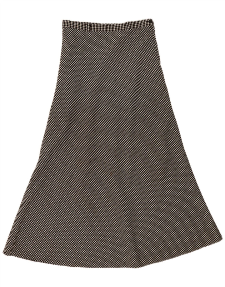Gonna longuette da donna vintage EU 40 media W30 a quadretti neri