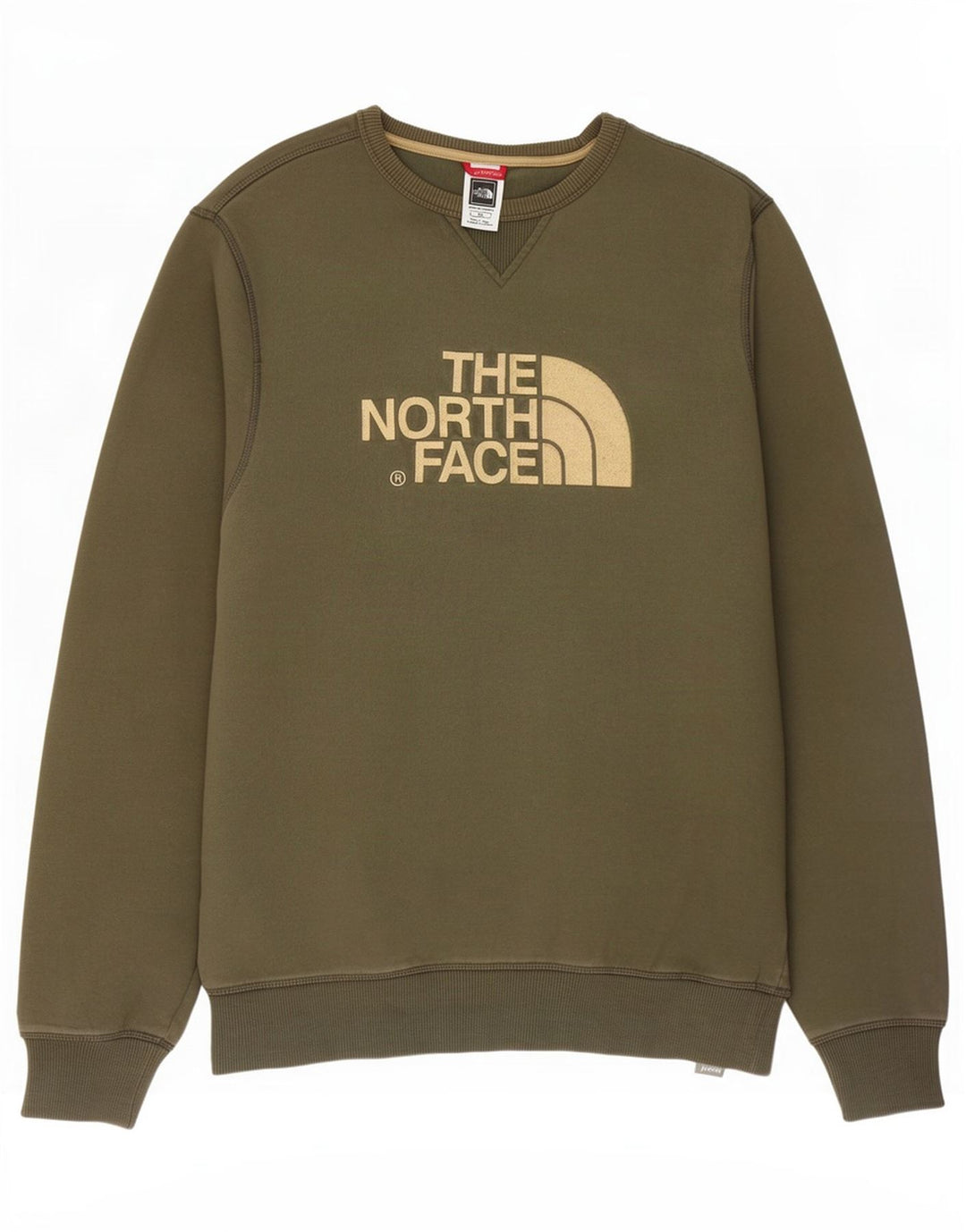 Felpa grafica da uomo The North Face, maglione, cotone kaki medio