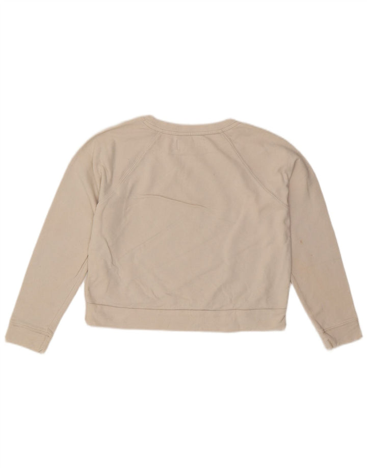 Calvin Klein Jeans Donna Crop Felpa Maglione UK 10 Piccolo Bianco