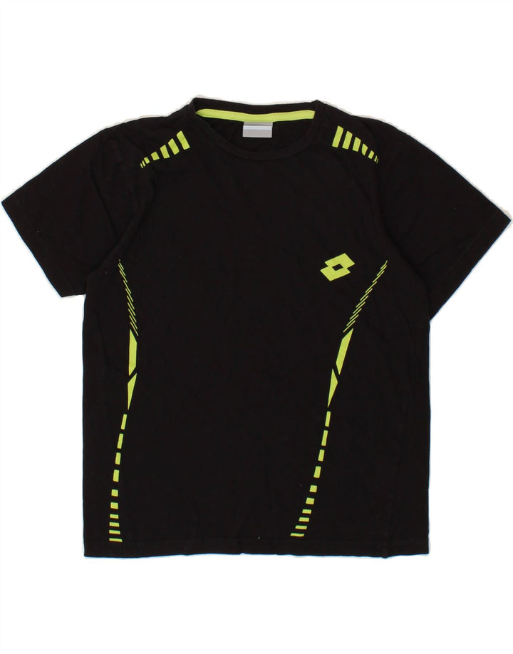 LOTTO Boys T-Shirt Top 11-12 Years Black Cotton Vintage Lotto and Second-Hand Lotto from Messina Hembry 