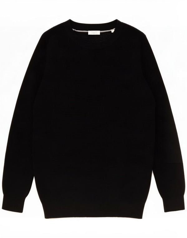 Esprit Mens Boat Neck Jumper Sweater Large Black Cotton