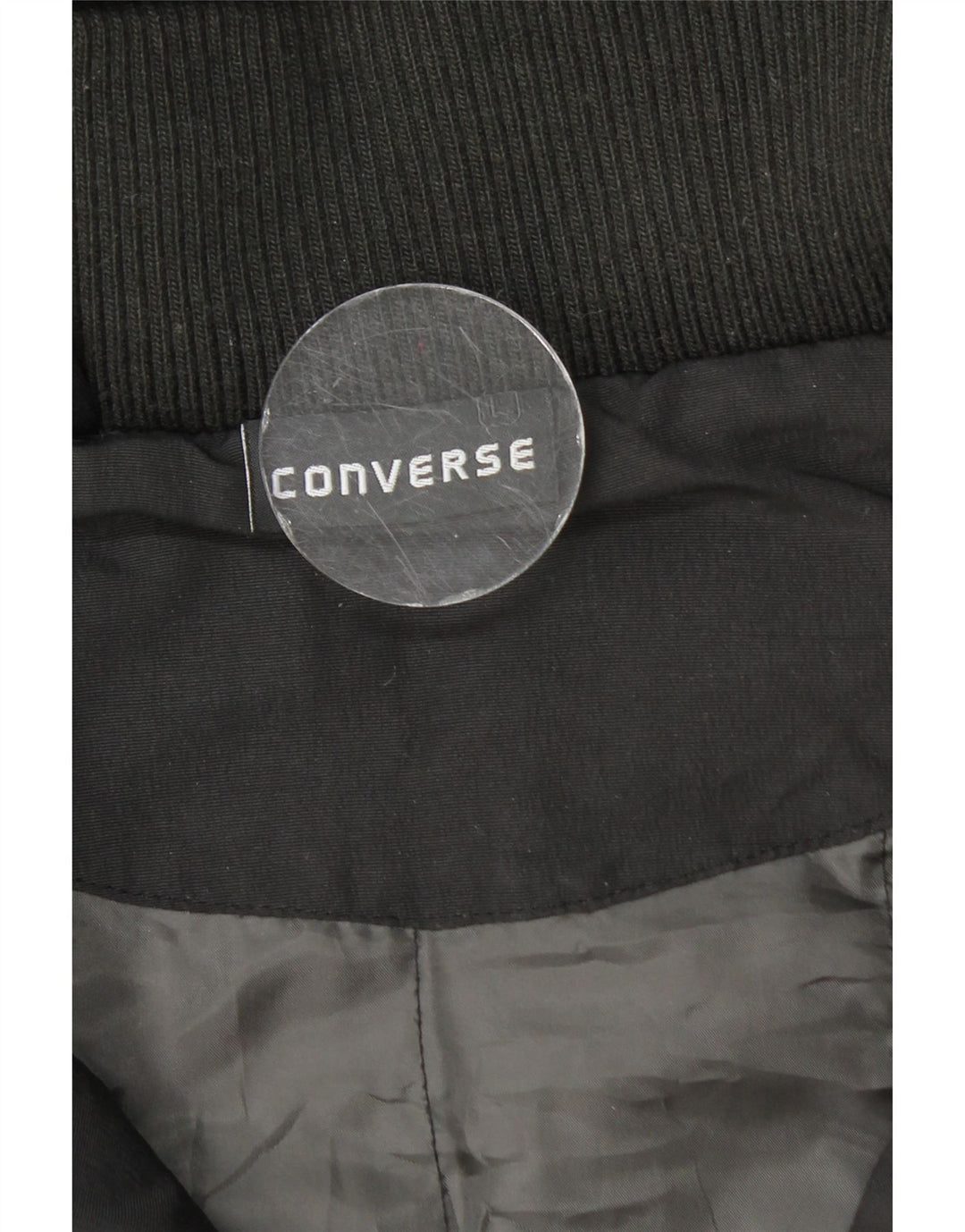 Giacca imbottita con cappuccio da uomo Converse UK 40 grande nylon nero