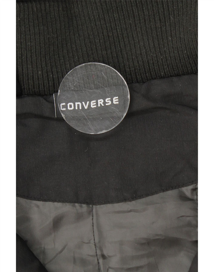 Giacca imbottita con cappuccio da uomo Converse UK 40 grande nylon nero