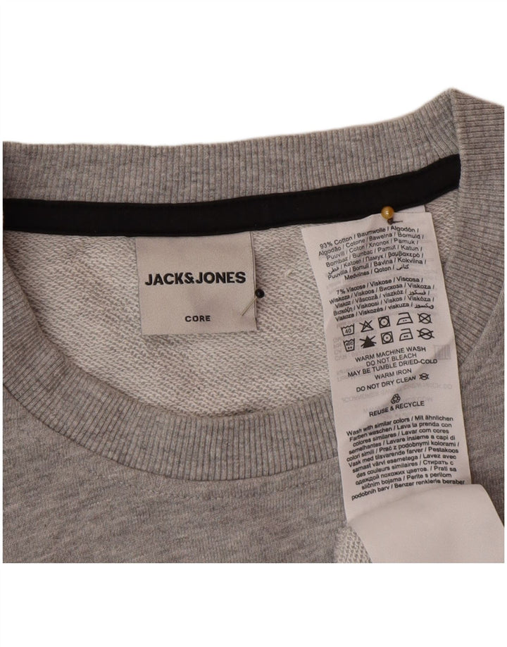 Jack & Jones Felpa da uomo Maglione grande cotone chiazzato grigio