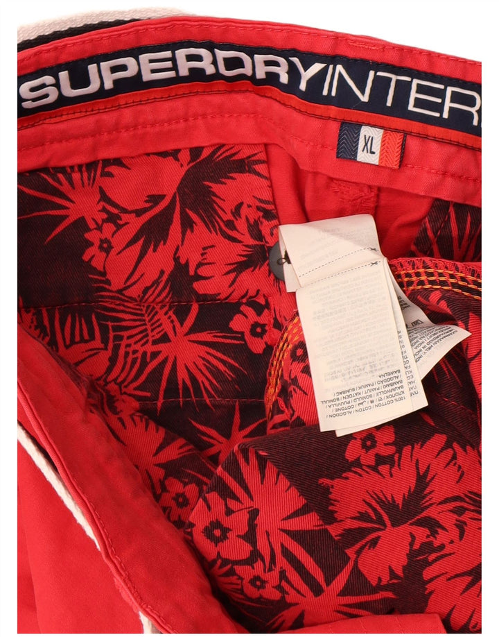 Pantaloncini chino da uomo Superdry XL W36 in cotone rosso