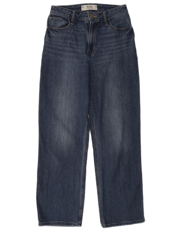 Jeans dritti a vita alta Hollister Dad da donna US 4 Small W27 L27 Blu