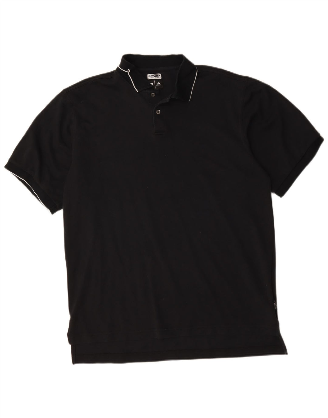 Polo Adidas Climalite da uomo grande in cotone nero