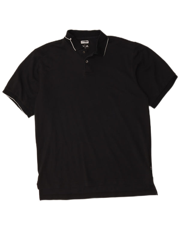 Polo Adidas Climalite da uomo grande in cotone nero
