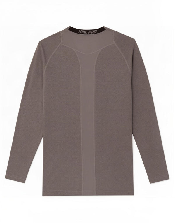 Nike Womens Dri Fit Top Long Sleeve UK 10 Small Grey Colourblock Polyester