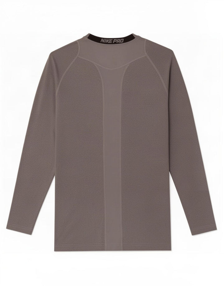 Maglia Nike Dri Fit da donna a maniche lunghe UK 10 Small Grigio Colourblock in poliestere