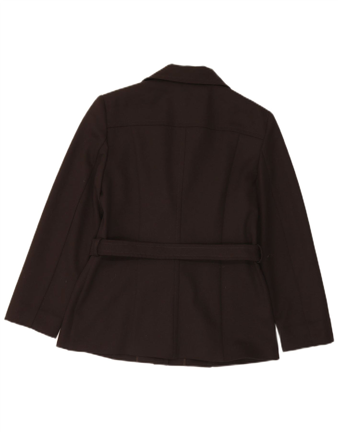 Giacca blazer da donna vintage UK 12 poliestere marrone medio