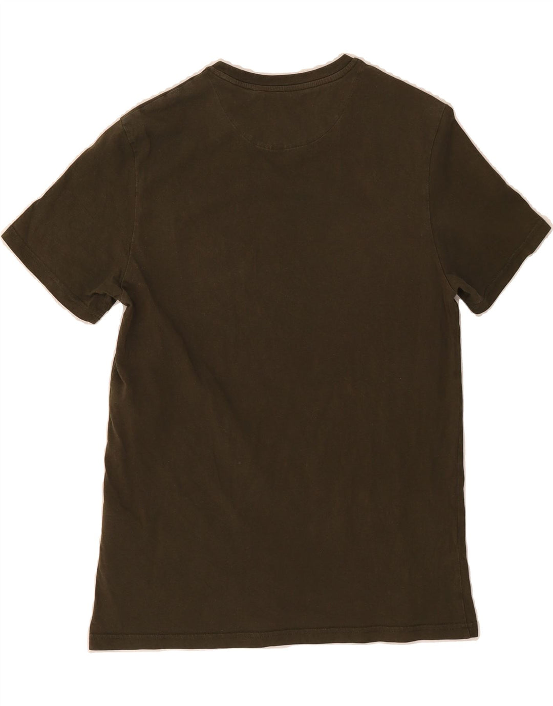 LYLE & SCOTT Mens Graphic T-Shirt Top Small Khaki Cotton Vintage Lyle & Scott and Second-Hand Lyle & Scott from Messina Hembry 
