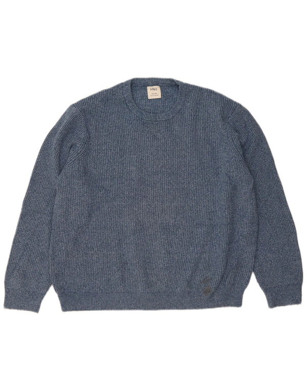 Maglione maglione girocollo da uomo Marks & Spencer 2XL poliammide screziato blu