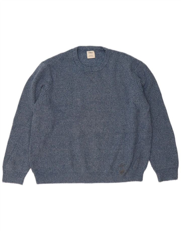 Maglione maglione girocollo da uomo Marks & Spencer 2XL poliammide screziato blu