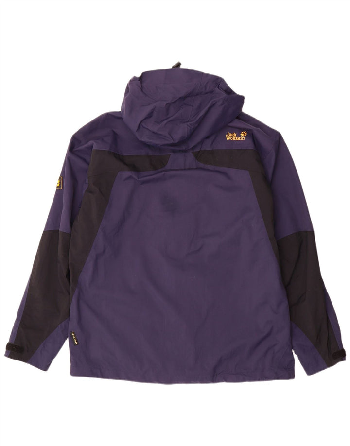 JACK WOLFSKIN Giacca antipioggia da uomo UK 36/38 Medium Blu Navy Colorblock