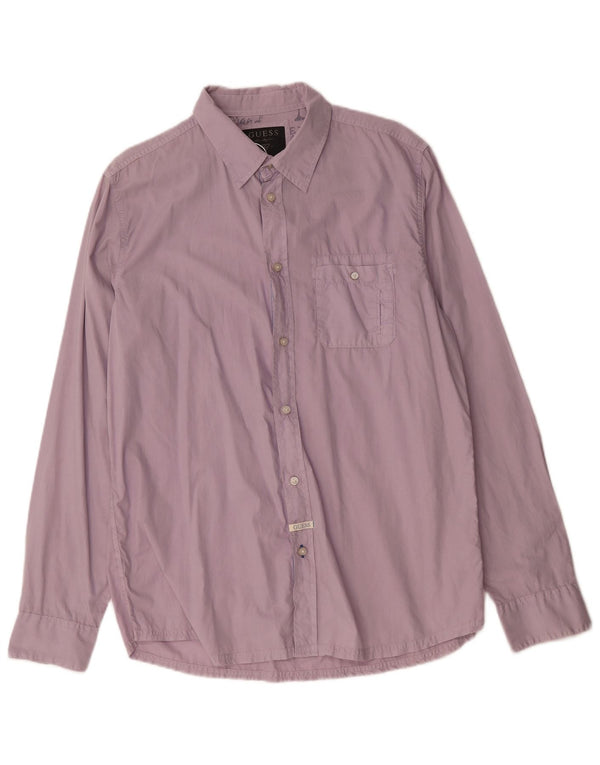 Camicia da uomo Guess 2XL Viola in cotone