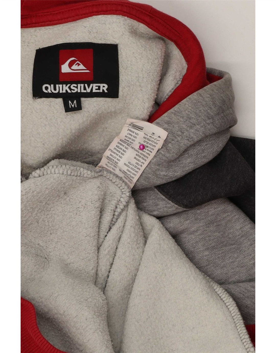 Maglione con cappuccio da uomo Quiksilver in cotone color block grigio medio