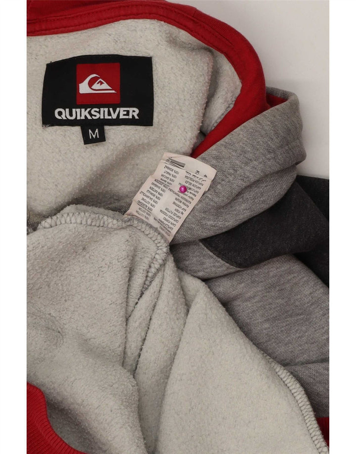 Maglione con cappuccio da uomo Quiksilver in cotone color block grigio medio
