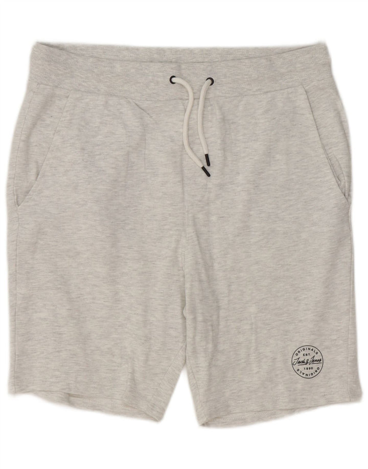 Pantaloncini sportivi da uomo Jack & Jones grandi in cotone chiazzato grigio