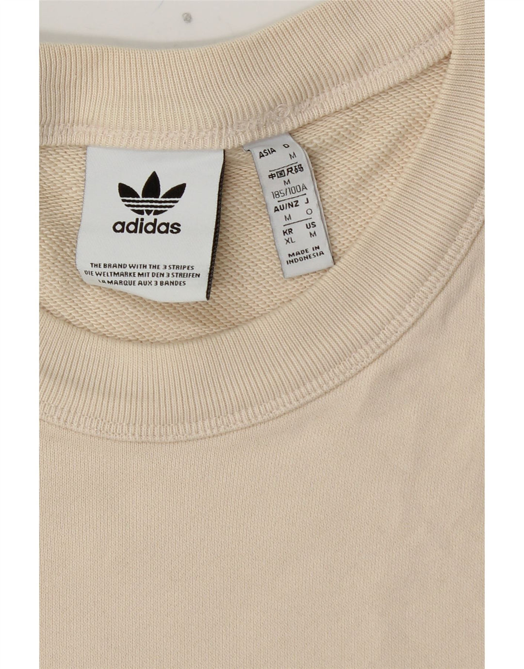 Felpa da uomo ADIDAS maglione cotone bianco medio