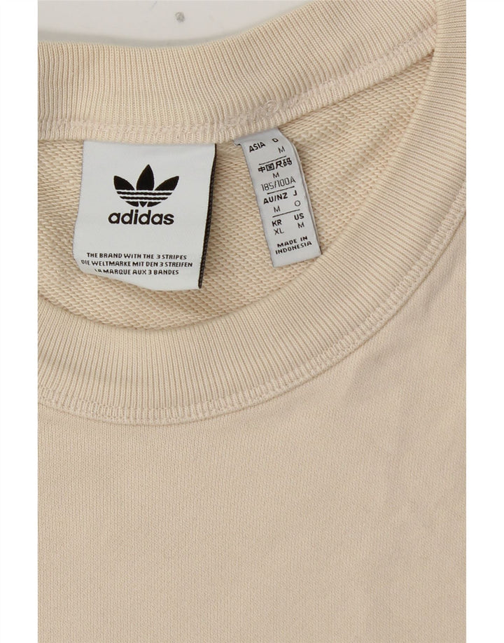 Felpa da uomo ADIDAS maglione cotone bianco medio