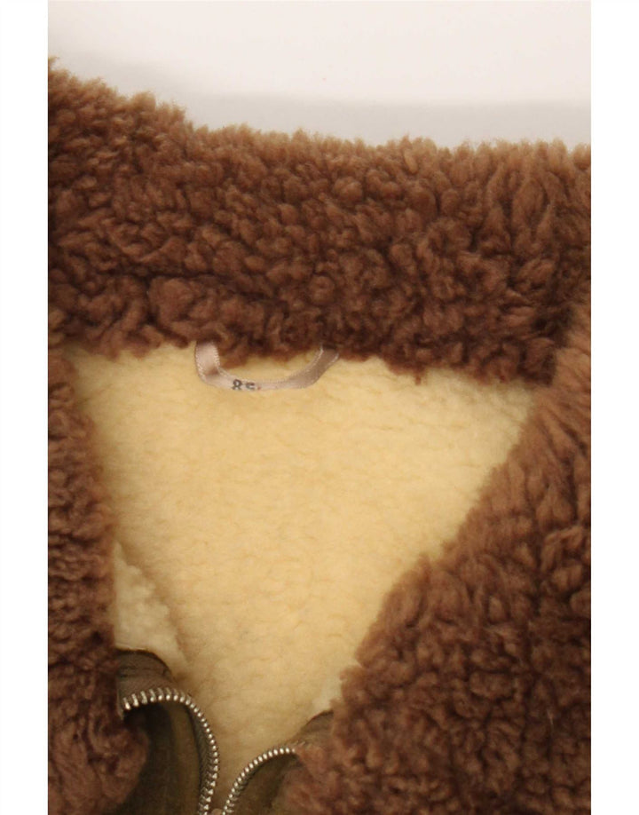 Giacca vintage da uomo in pelle scamosciata Sherpa IT 58 4XL Cachi