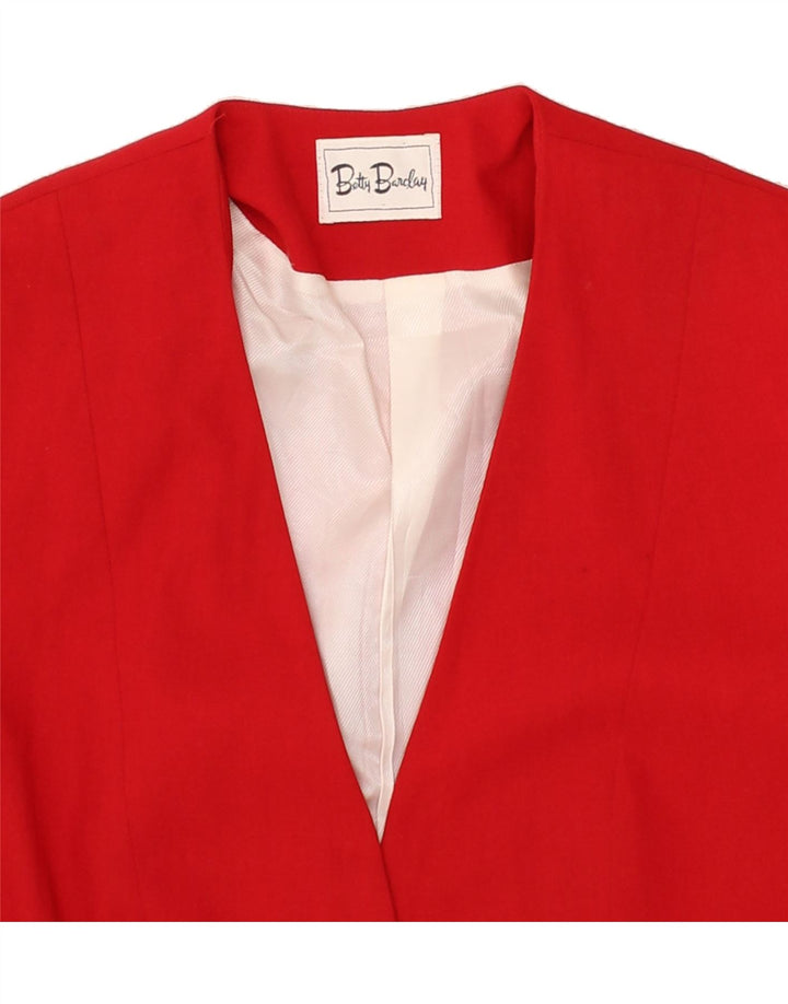 BETTY BARCLAY Womens 1 Button Blazer Jacket UK 12 Medium  Red Polyester Vintage Betty Barclay and Second-Hand Betty Barclay from Messina Hembry 