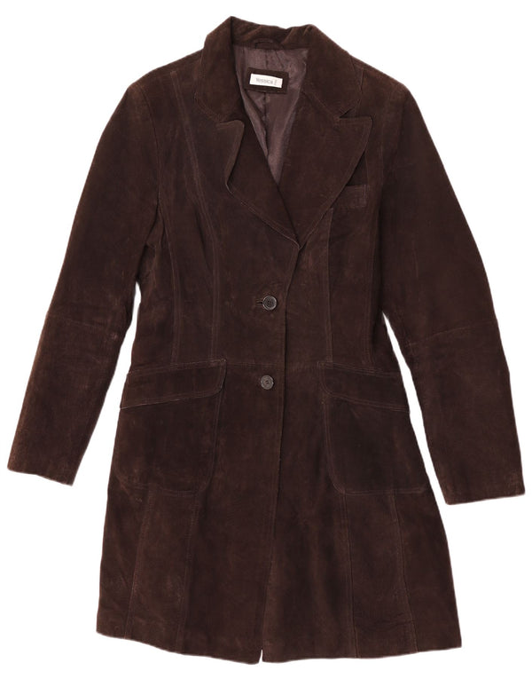 Soprabito in pelle scamosciata da donna Yessica UK 14 in pelle marrone medio